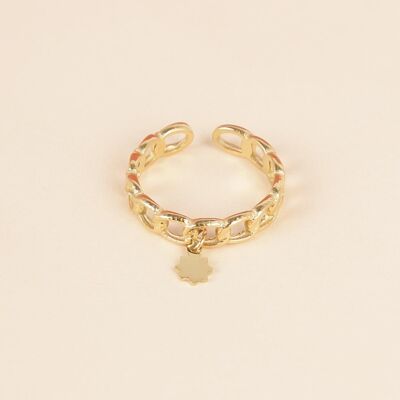 Adjustable golden ring with star