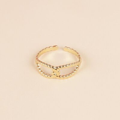 Gold adjustable knot ring