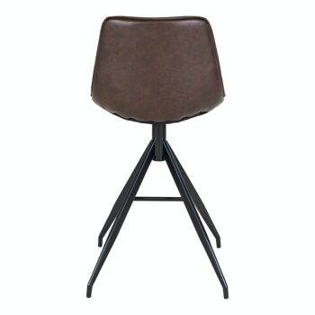 Chaise de comptoir Monaco - Chaise de comptoir en PU, marron avec pieds noirs, HN1227 5