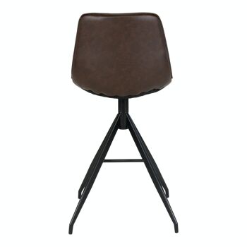 Chaise de comptoir Monaco - Chaise de comptoir en PU, marron avec pieds noirs, HN1227 6