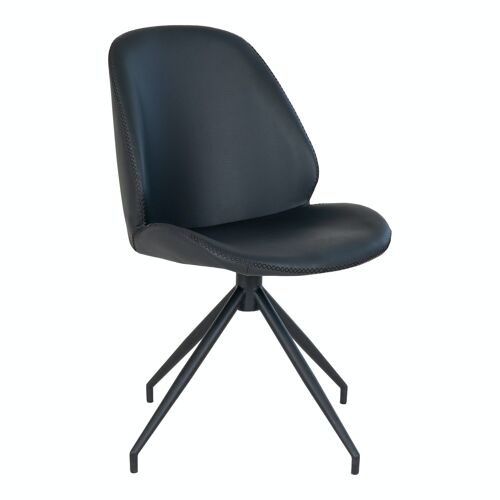 Monte Carlo Dining Chair - Dining Chair in PU with swivel, black, HN1223