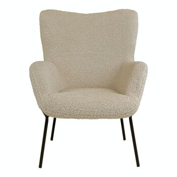 Glasgow Chair - Chaise en faux cuir d'agneau, gris-brun avec pieds noirs 3