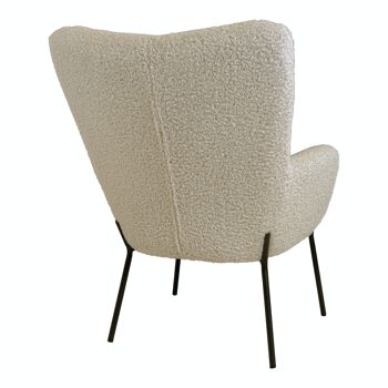 Glasgow Chair - Chaise en faux cuir d'agneau, gris-brun avec pieds noirs 5