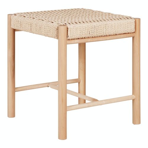 Abano Stool - Stool in poplar with natural wicker seat, natural