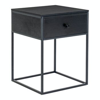 Table de chevet Vita avec 1 tiroir - Table de chevet avec 1 tiroir, noir avec tiroir noir 3