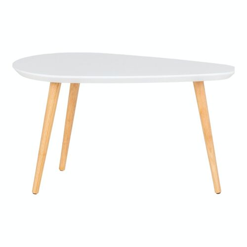 Vado Coffee Table - Coffee Table, white whith natural legs, 40x70x40 cm