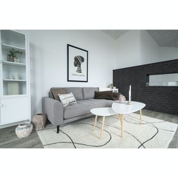 Vado Coffee Table - Table basse, blanc avec pieds naturels, 40x70x40 cm 6