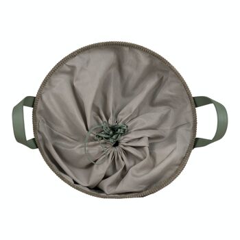 Panier à linge August - Panier à linge en velours côtelé, w. anses, vert olive, rondes, Ø42x50 cm 4