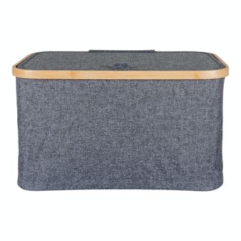 Noto Basket - Panier en bambou/textile, gris foncé, 30x45x25 cm 5