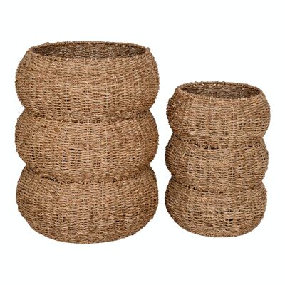 Sarbas Baskets - Baskets in seagrass, nature, round, set of 2