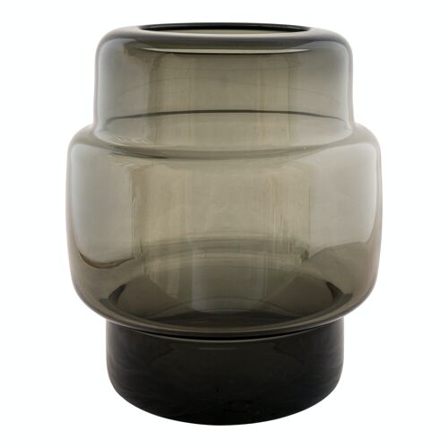 Vase - Vase in mouth blown glass, smoked, round, Ø21x24 cm