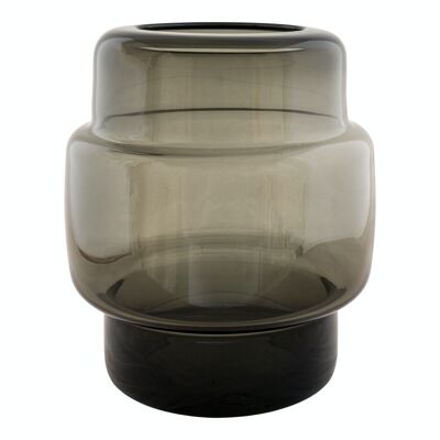Vase - Vase aus mundgeblasenem Glas, Rauchglas, rund, Ø21x24 cm