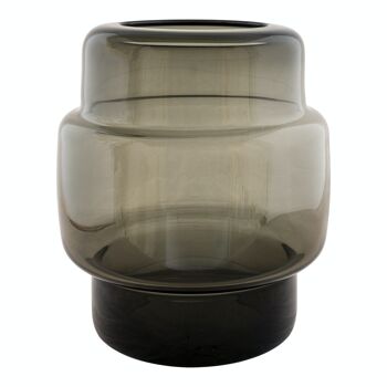 Vase - Vase en verre soufflé bouche, fumé, rond, Ø21x24 cm 1