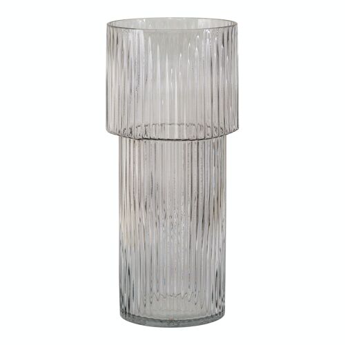 Vase - Vase in mouth blown glass, clear, round, Ø17,5x40 cm