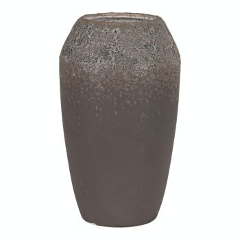 Vase - Vase en céramique, marron, rond, Ø13x22 cm 1