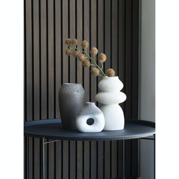 Vase - Vase en céramique, marron, rond, Ø13x22 cm 2
