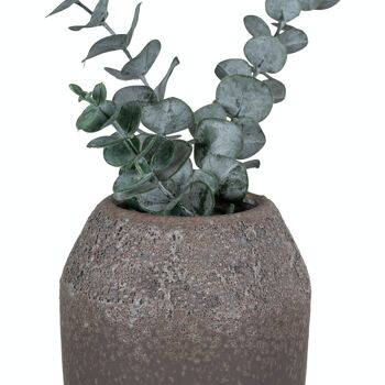 Vase - Vase en céramique, marron, rond, Ø13x22 cm 4