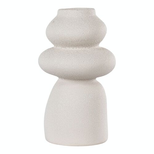 Vase - Vase en céramique, beige, rond, Ø14,5x26,5 cm