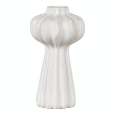 Vase - Vase in ceramic, white, Ø11x20 cm