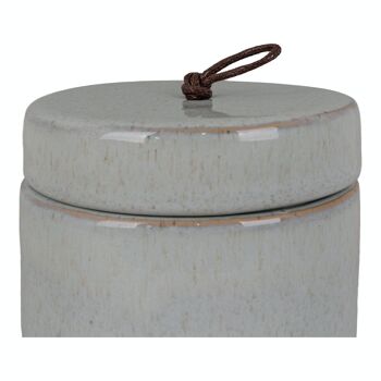 Pot - Pot en céramique, avec couvercle, gris, rond, Ø10,5x10 cm 3