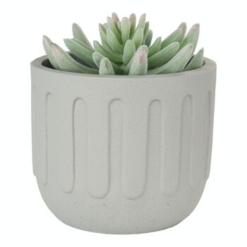 Pot de fleurs - Pot de fleurs en ciment, gris clair, rond, grand, Ø15x13 cm 3