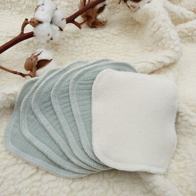 Organic cotton washable wipes - different colors