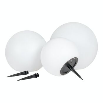 Lampe LED Lifon - Lampe, blanche, avec panneau solaire intégré, lot de 3 1