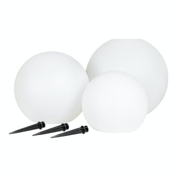 Lampe LED Lifon - Lampe, blanche, avec panneau solaire intégré, lot de 3 2