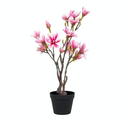 Magnolia Tree - Planta artificial, rosa, 75 cm