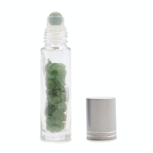 CGRB-11 - Gemstone Essential Oil Roller Bottle - Aventurine - Silver Cap - Sold in 10x unit/s per outer