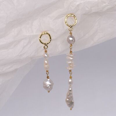 Boucles d'oreilles perles mixtes CARA