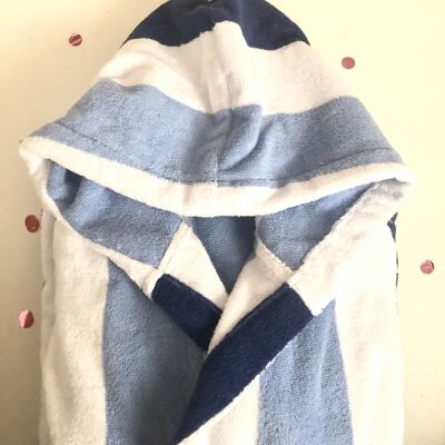 Striped toweling bathrobe