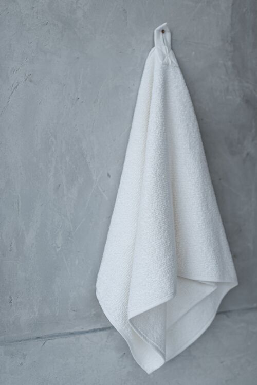 Hemp Terry Head Towel in White Color