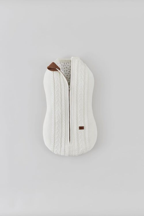 Hand knitted Organic Baby Sleeping Bag - White