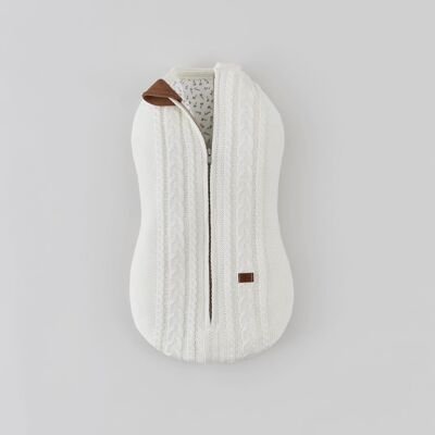 Hand knitted Organic Baby Sleeping Bag - White