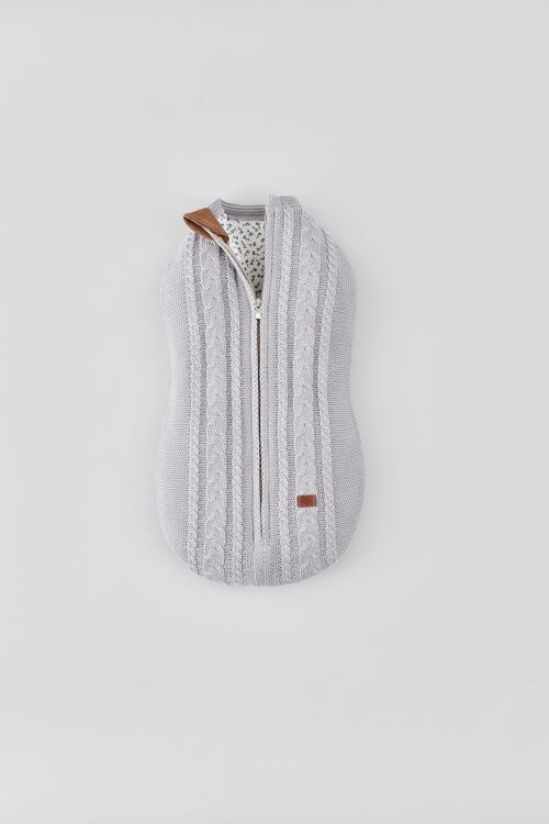Hand knitted Organic Baby Sleeping Bag - Grey