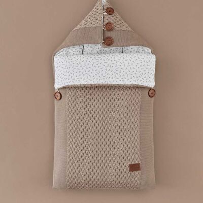 Baby Sleeping Bag with 3 and 5 Point Car Seat Belt System - Light Brown