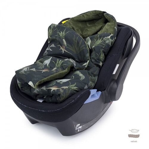 Pram & Car Seat Blanket for 3/5 Point Car Seat Belt Point System - Dinosaurs
