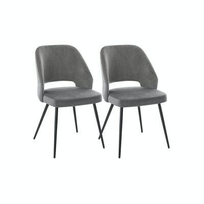 Eetkamerstoelen set van 2 grijs 47 x 58 x 83,5 cm (L x B x H)