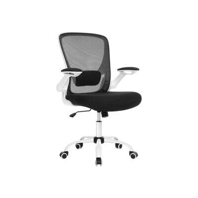 Bureaustoel  ergonomische  met opklapbare armleuningen zwart en wit