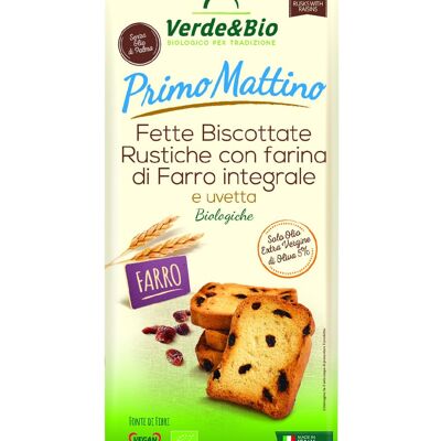 Fette biscottate rustiche di farro con uvetta