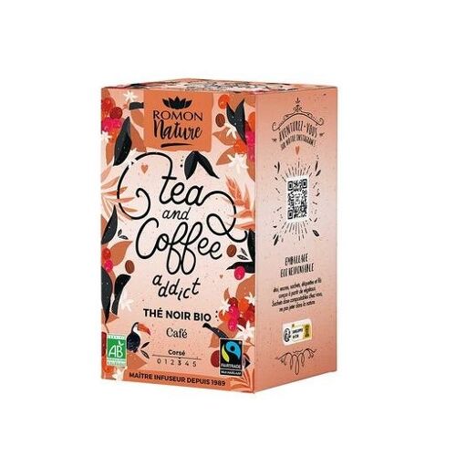 TEA AND COFFEE ADDICT BIO - Thé noir, Café - 16 sachets