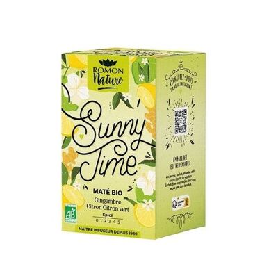 SUNNY TIME ORGANIC – Mate, Ingwer, Zitrone – 16 Beutel