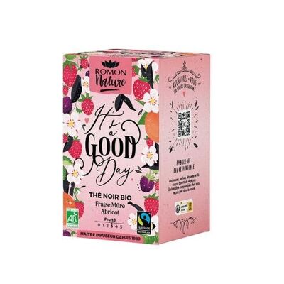 IT'S A GOOD DAY BIO – Schwarzer Tee, Erdbeere, Brombeere – 16 Beutel