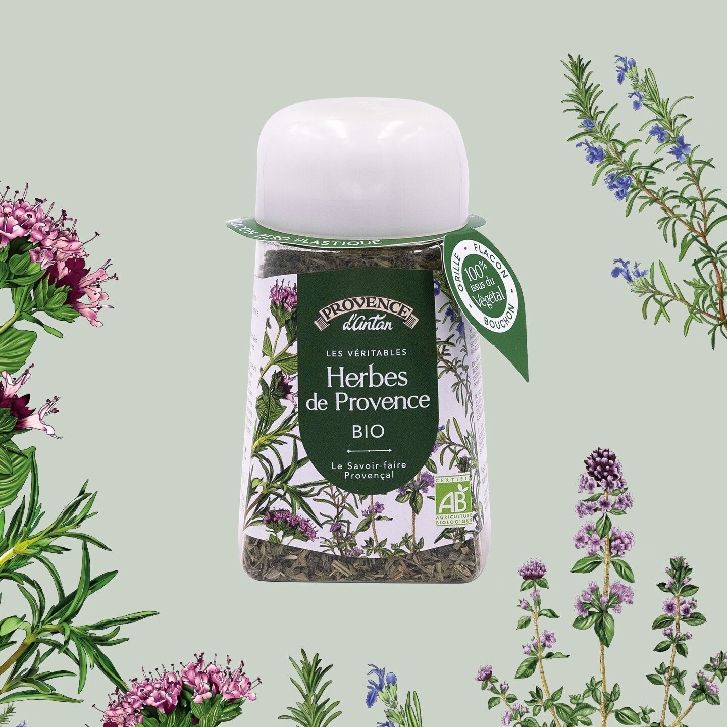 Erbe aromatiche biologiche di Provenza* Origine Provenza 40g Vaso per piante in PLA