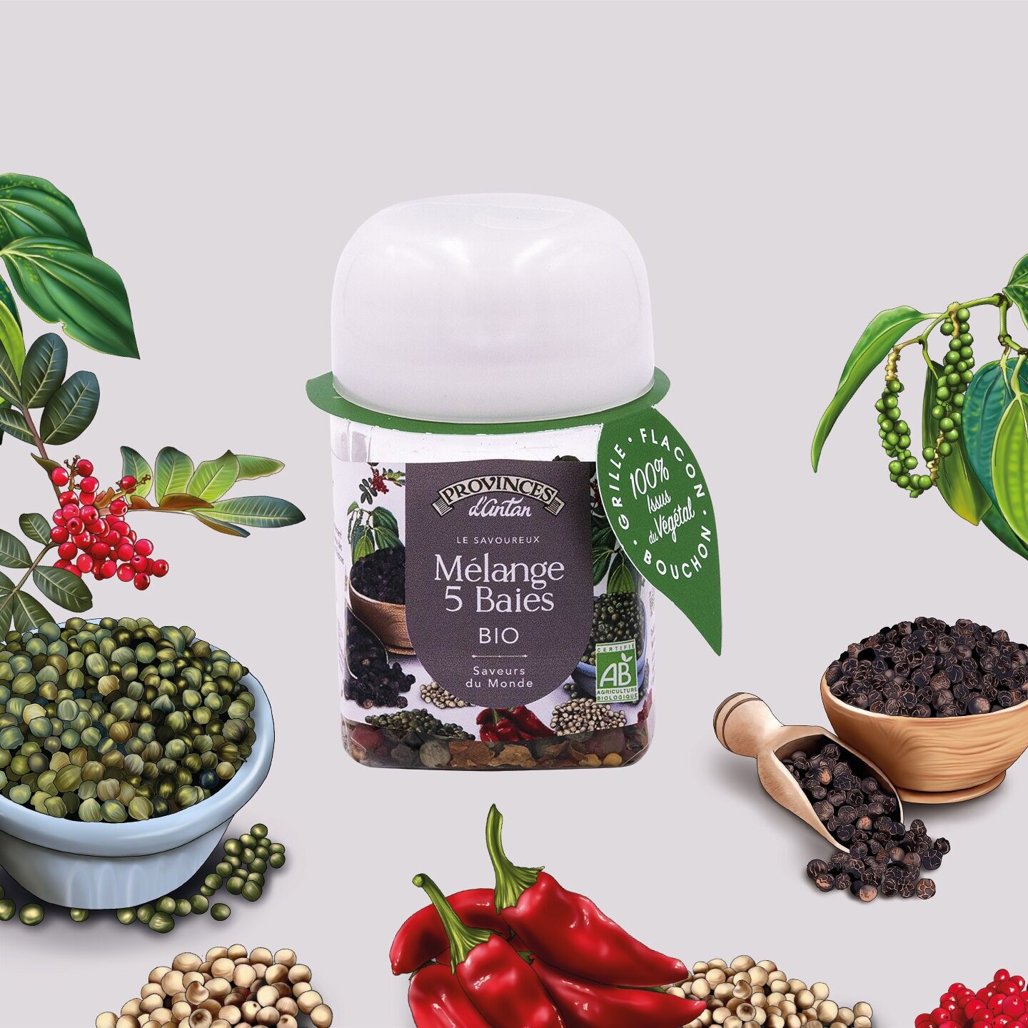 5 Bacche Biologiche* 30g - Vaso per Piante in PLA