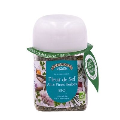Fleur de Sel Ail et Fines Herbes Bio* 70g - Pot Végétal PLA