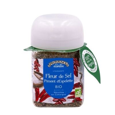 Fleur de Sel au Piment d'Espelette AOP Bio* 70g - Pot Végétal PLA
