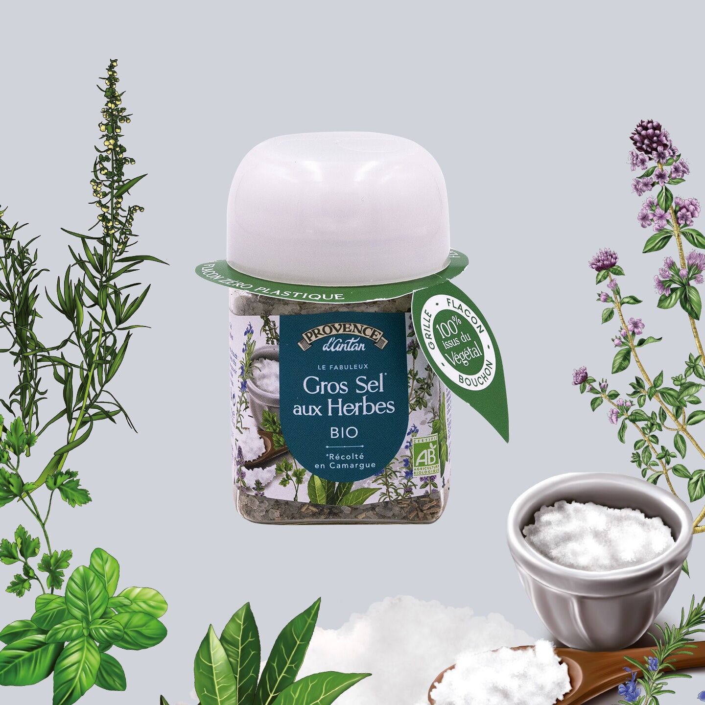 Organic Coarse Herbal Salt* 90g - PLA Plant Pot