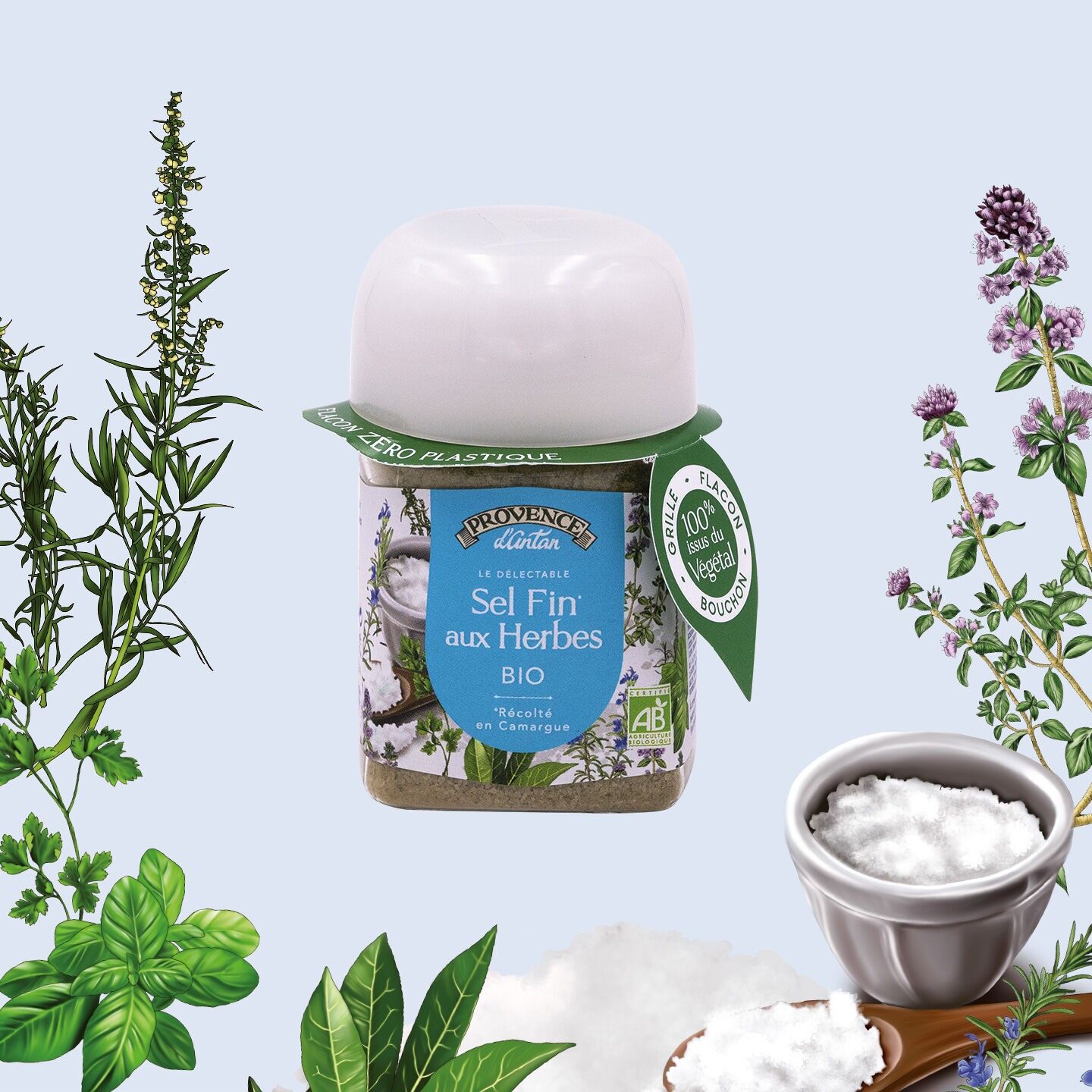 Organic fine herb salt* 90g - PLA plant pot